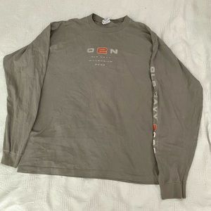 VTG Y2K Old Navy Shirt Mens L O2N Millenium 2000 Gray Long Sleeve Adult Unisex